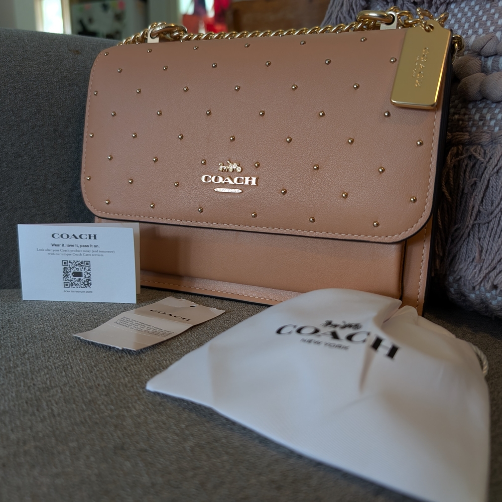 Coach Peach Leather Women's Klare Bag